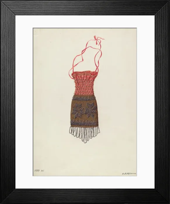 Framed Print : Coin Purse, c. 1940. Creator: Ruth M. Barnes Framed Print : Coin Purse, c. 1940. Creator: Ruth M. Barnes
