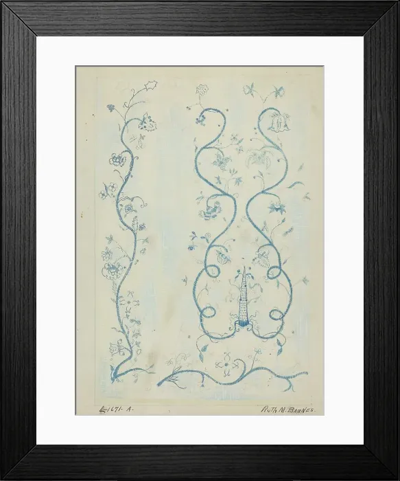 Framed Print : Coverlet, c. 1936. Creator: Ruth M. Barnes Framed Print : Coverlet, c. 1936. Creator: Ruth M. Barnes