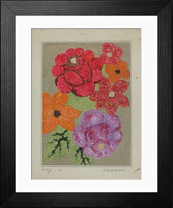 Framed Print : Hooked Rug, c. 1936. Creator: Ruth M. Barnes Framed Print : Hooked Rug, c. 1936. Creator: Ruth M. Barnes