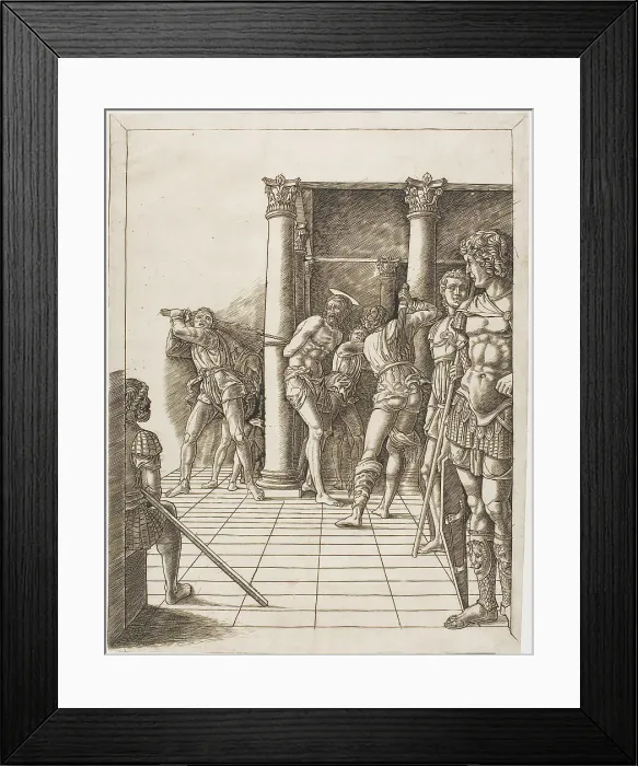 Framed Print : The Flagellation of Christ, with the Pavement, 1475 / 80. Creator: School of Andrea Mantegna Framed Print : The Flagellation of Christ, with the Pavement, 1475 / 80. Creator: School of Andrea Mantegna