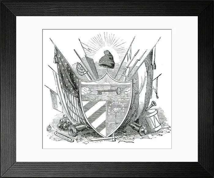 Framed Print : Arms of the Free State of Cuba, 1850. Creator: Unknown Framed Print : Arms of the Free State of Cuba, 1850. Creator: Unknown