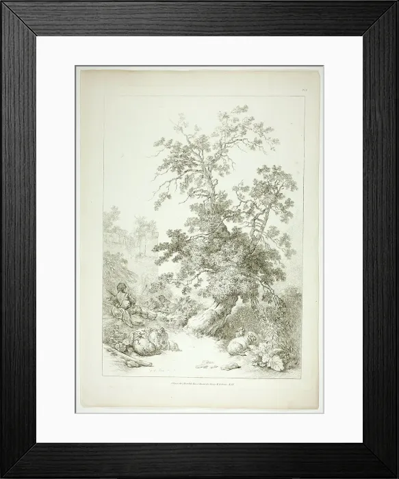 Framed Print : Plate Six of 38 from Oeuvres de J. B. Huet, 1796–99. Creator: Jean Baptiste Marie Huet Framed Print : Plate Six of 38 from Oeuvres de J. B. Huet, 1796–99. Creator: Jean Baptiste Marie Huet