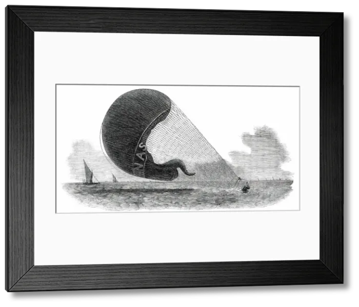 Framed Print : Accident to the Nassau Balloon, between Gravesend and the Nore, 1850. Creator: Unknown Framed Print : Accident to the Nassau Balloon, between Gravesend and the Nore, 1850. Creator: Unknown