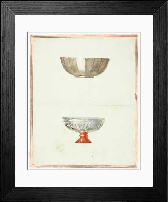 Framed Print : Two Fluted Bowls, One on Base, n.d. Creator: Giuseppe Grisoni Framed Print : Two Fluted Bowls, One on Base, n.d. Creator: Giuseppe Grisoni
