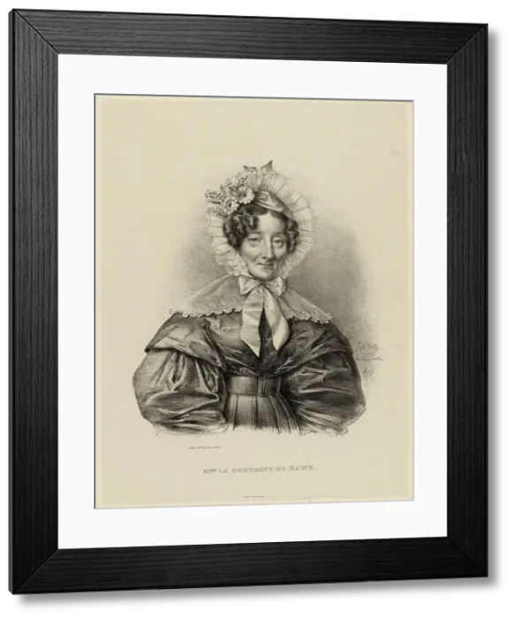 Framed Print : Portrait of the writer and composer Alexandrine Sophie de Bawr (1773-1860). Creator: Boilly, Julien Léopold (Jules) (1796-1874) Framed Print : Portrait of the writer and composer Alexandrine Sophie de Bawr (1773-1860). Creator: Boilly, Julien Léopold (Jules) (1796-1874)