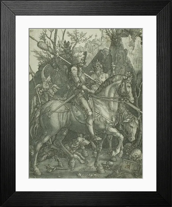 Framed Print : Knight, Death, and Devil, 1564. Creator: Jan Wierix Framed Print : Knight, Death, and Devil, 1564. Creator: Jan Wierix