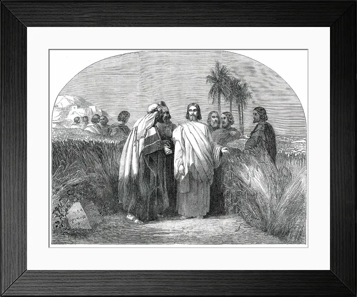Framed Print : Christ with the Disciples in the Corn-Field... 1850. Creator: Unknown Framed Print : Christ with the Disciples in the Corn-Field... 1850. Creator: Unknown