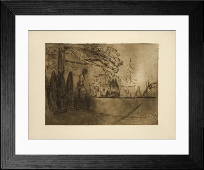 Framed Print : The Garden at Night, 1902. Creator: Edvard Munch Framed Print : The Garden at Night, 1902. Creator: Edvard Munch