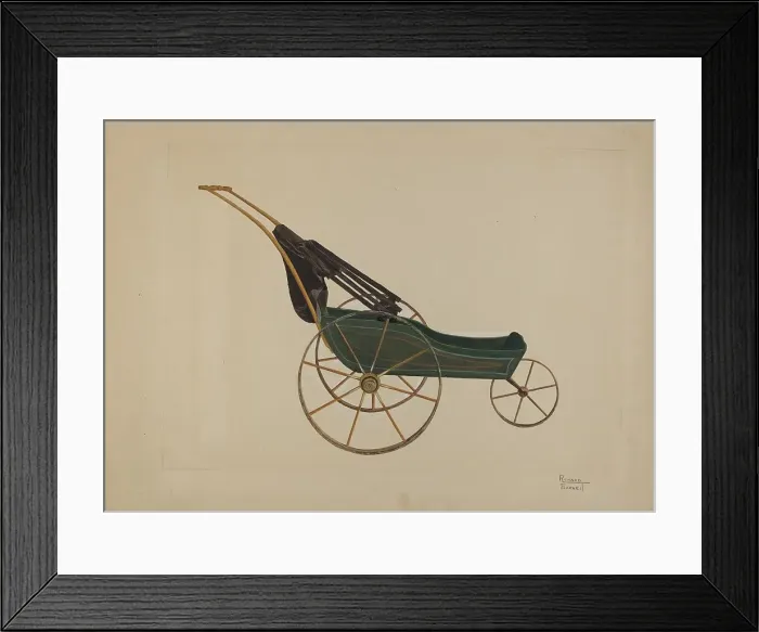 Framed Print : Doll Buggy, c. 1938. Creator: Richard Barnett Framed Print : Doll Buggy, c. 1938. Creator: Richard Barnett