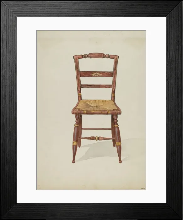 Framed Print : Rush Bottom Chair, c. 1937. Creator: Dana Bartlett Framed Print : Rush Bottom Chair, c. 1937. Creator: Dana Bartlett