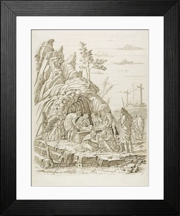 Framed Print : The Entombment, 1485 / 90, possibly printed in the 18th century. Creator: School of Andrea Mantegna Framed Print : The Entombment, 1485 / 90, possibly printed in the 18th century. Creator: School of Andrea Mantegna