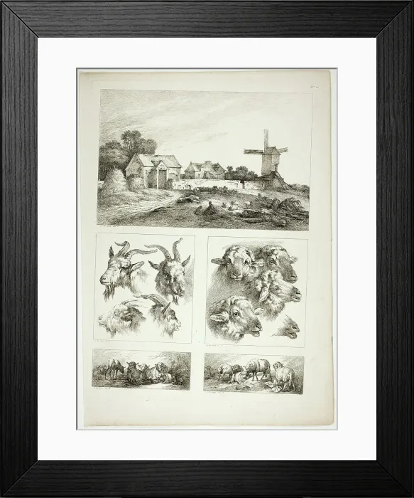 Framed Print : Plate 28 of 38 from Oeuvres de J. B. Huet, 1796–99. Creator: Jean Baptiste Marie Huet Framed Print : Plate 28 of 38 from Oeuvres de J. B. Huet, 1796–99. Creator: Jean Baptiste Marie Huet