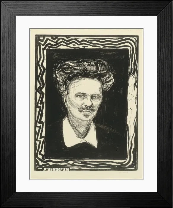 Framed Print : August Strindberg, 1896. Creator: Edvard Munch Framed Print : August Strindberg, 1896. Creator: Edvard Munch