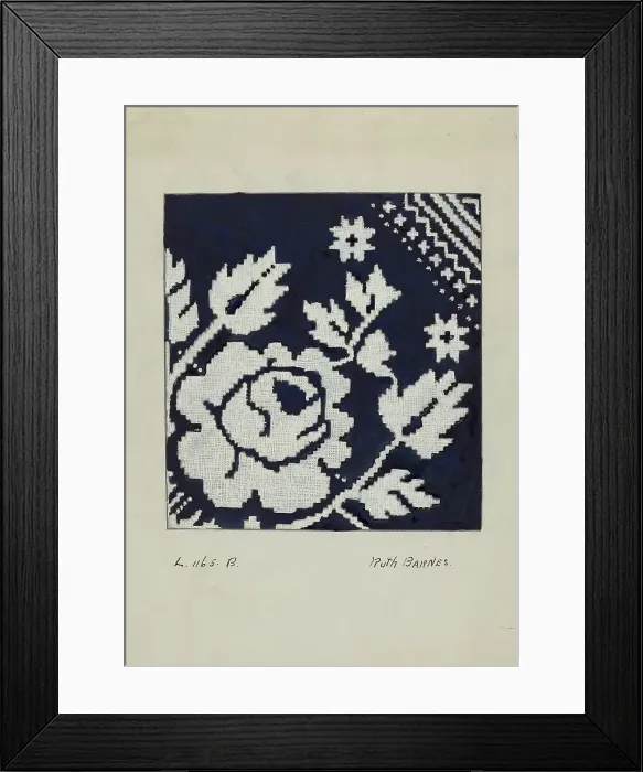 Framed Print : Coverlet, c. 1936. Creator: Ruth M. Barnes Framed Print : Coverlet, c. 1936. Creator: Ruth M. Barnes