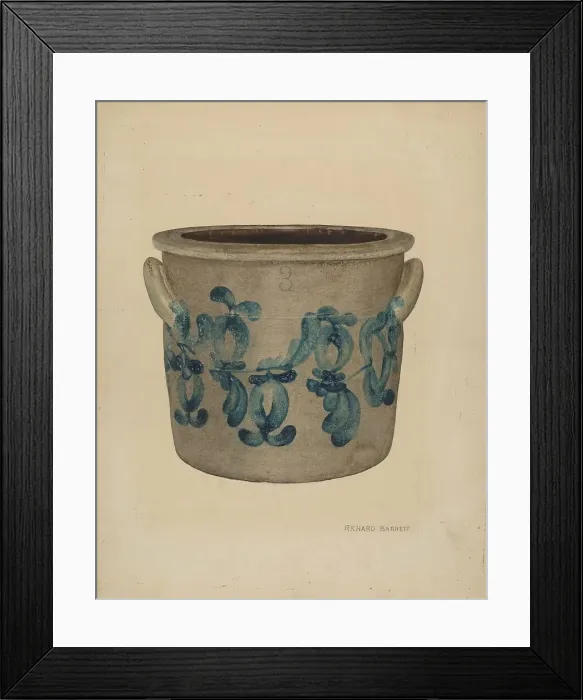 Framed Print : Stoneware Jar, c. 1937. Creator: Richard Barnett Framed Print : Stoneware Jar, c. 1937. Creator: Richard Barnett