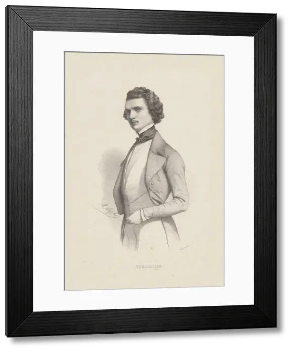 Framed Print : Portrait of the singer and composer Joseph Tagliafico (1821-1900). Creator: Alophe, Marie-Alexandre Menut (1812-1883) Framed Print : Portrait of the singer and composer Joseph Tagliafico (1821-1900). Creator: Alophe, Marie-Alexandre Menut (1812-1883)