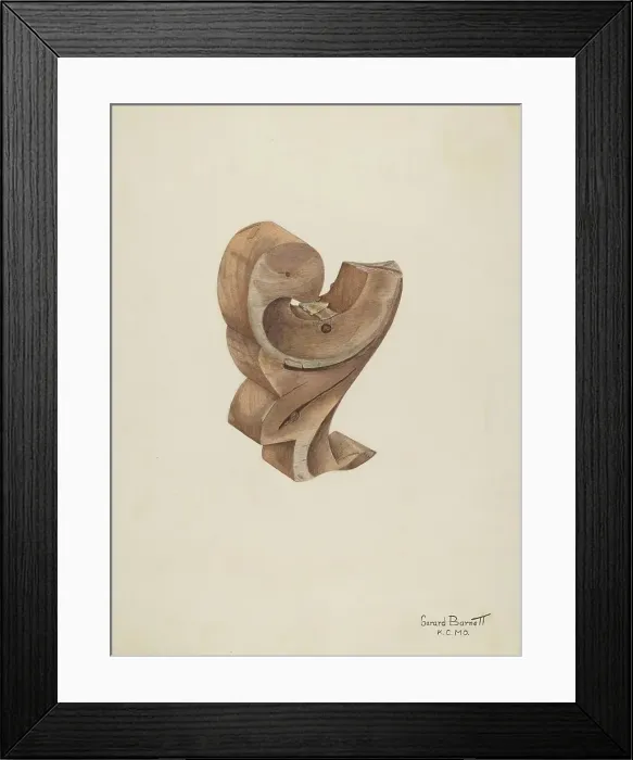 Framed Print : Wood Carving, 1935 / 1942. Creator: Gerard Barnett Framed Print : Wood Carving, 1935 / 1942. Creator: Gerard Barnett