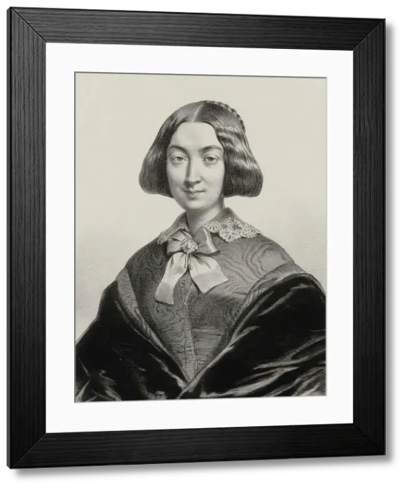 Framed Print : Portrait of the singer and composer Anna Bochkoltz (1815-1879), 1845. Creator: Alophe, Marie-Alexandre Menut (1812-1883) Framed Print : Portrait of the singer and composer Anna Bochkoltz (1815-1879), 1845. Creator: Alophe, Marie-Alexandre Menut (1812-1883)