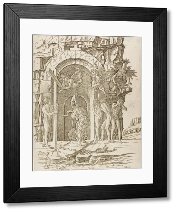 Framed Print : Descent into Limbo, c.1465. Creator: School of Andrea Mantegna Framed Print : Descent into Limbo, c.1465. Creator: School of Andrea Mantegna
