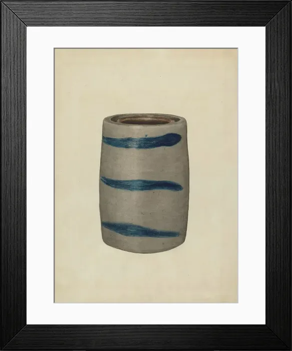 Framed Print : Stoneware Jar, c. 1937. Creator: Richard Barnett Framed Print : Stoneware Jar, c. 1937. Creator: Richard Barnett