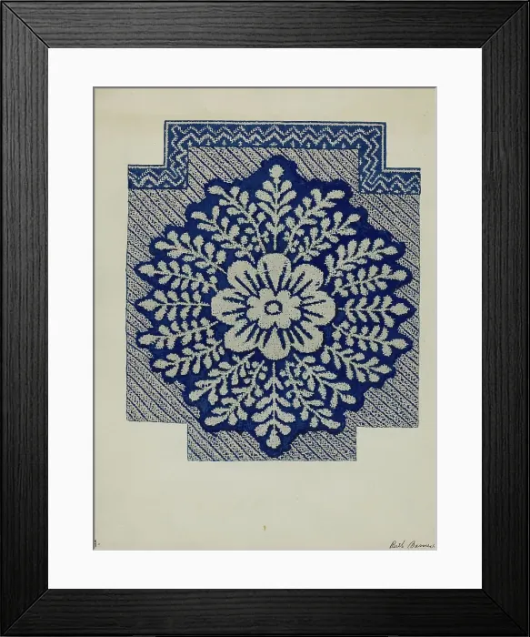 Framed Print : Coverlet, c. 1937. Creator: Ruth M. Barnes Framed Print : Coverlet, c. 1937. Creator: Ruth M. Barnes