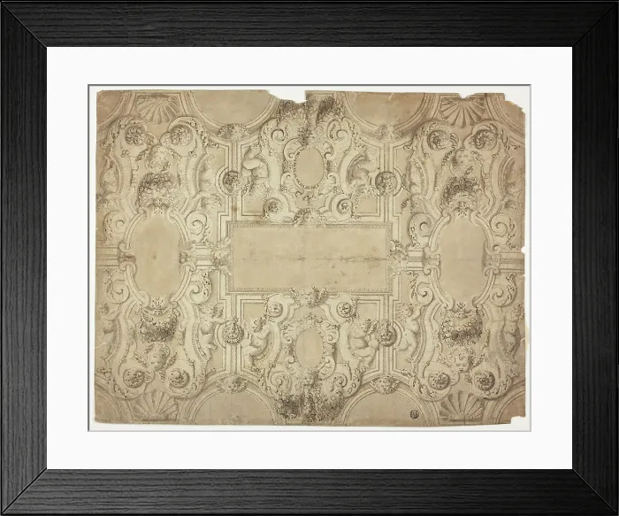 Framed Print : Design for a Ceiling Decoration, 17th century. Creator: Unknown Framed Print : Design for a Ceiling Decoration, 17th century. Creator: Unknown