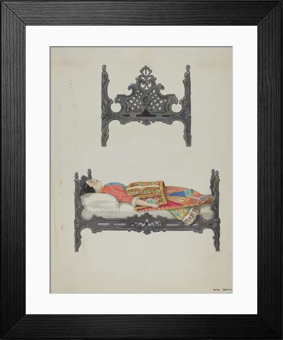 Framed Print : Doll Bed, c. 1937. Creator: Dana Bartlett Framed Print : Doll Bed, c. 1937. Creator: Dana Bartlett