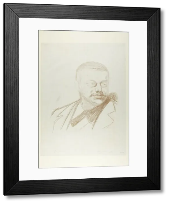 Framed Print : Gunnar Heiberg, 1896, printed after 1906. Creator: Edvard Munch Framed Print : Gunnar Heiberg, 1896, printed after 1906. Creator: Edvard Munch
