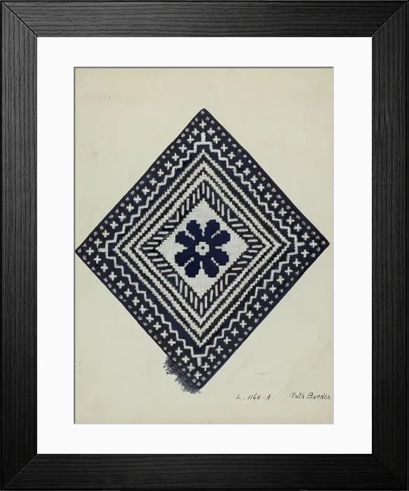 Framed Print : Coverlet, c. 1936. Creator: Ruth M. Barnes Framed Print : Coverlet, c. 1936. Creator: Ruth M. Barnes