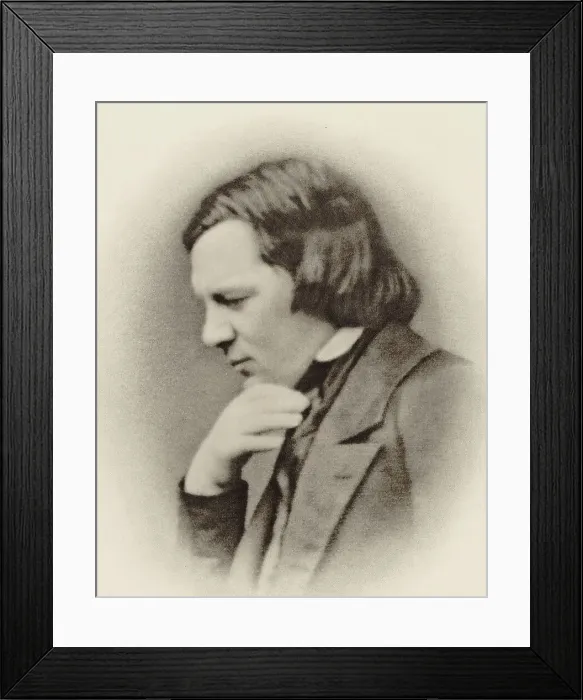 Framed Print : Portrait of the Composer Robert Schumann (1810-1856). Creator: Photo studio J. Ganz, Bruxelles Framed Print : Portrait of the Composer Robert Schumann (1810-1856). Creator: Photo studio J. Ganz, Bruxelles