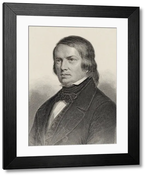 Framed Print : Portrait of the Composer Robert Schumann (1810-1856), 1860. Creator: Weger, August (1823-1892) Framed Print : Portrait of the Composer Robert Schumann (1810-1856), 1860. Creator: Weger, August (1823-1892)