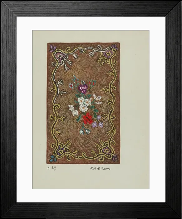 Framed Print : Hooked Rug, c. 1936. Creator: Ruth M. Barnes Framed Print : Hooked Rug, c. 1936. Creator: Ruth M. Barnes