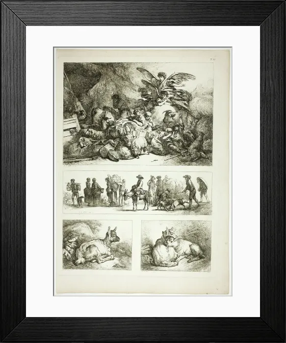Framed Print : Plate 33 of 38 from Oeuvres de J. B. Huet, 1796–99. Creator: Jean Baptiste Marie Huet Framed Print : Plate 33 of 38 from Oeuvres de J. B. Huet, 1796–99. Creator: Jean Baptiste Marie Huet