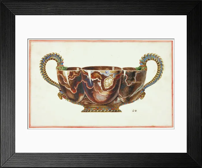 Framed Print : Basin with Enamelled Handles, Decorated with Dragon and Ram Heads, n.d. Creator: Giuseppe Grisoni Framed Print : Basin with Enamelled Handles, Decorated with Dragon and Ram Heads, n.d. Creator: Giuseppe Grisoni