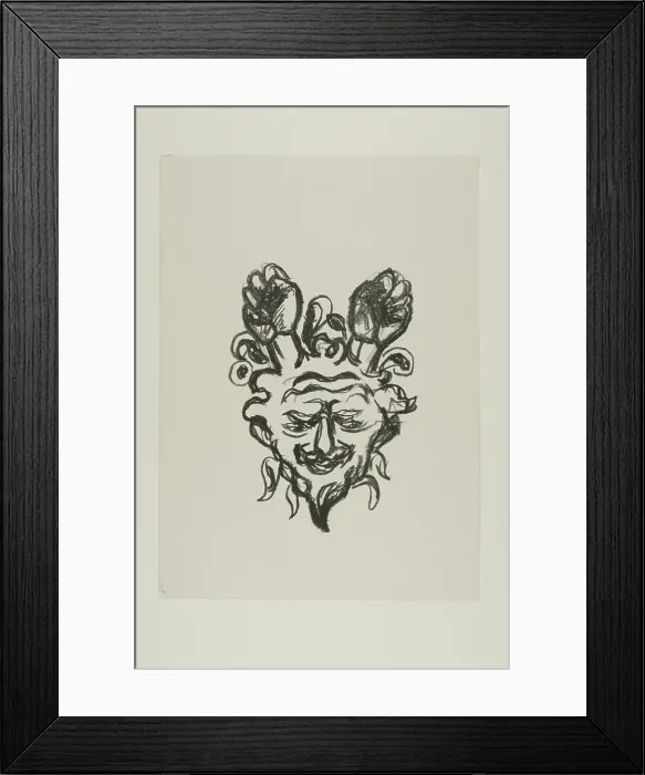 Framed Print : Vignette: Satyr's Head, 1908 / 09. Creator: Edvard Munch Framed Print : Vignette: Satyr's Head, 1908 / 09. Creator: Edvard Munch