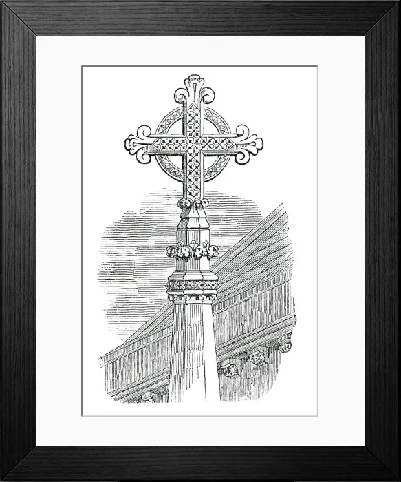 Framed Print : Cross in Quadrangle, St. Barnabas Church, Pimlico, 1850. Creator: Unknown Framed Print : Cross in Quadrangle, St. Barnabas Church, Pimlico, 1850. Creator: Unknown