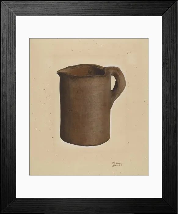 Framed Print : Earthenware Pitcher, c. 1938. Creator: Richard Barnett Framed Print : Earthenware Pitcher, c. 1938. Creator: Richard Barnett