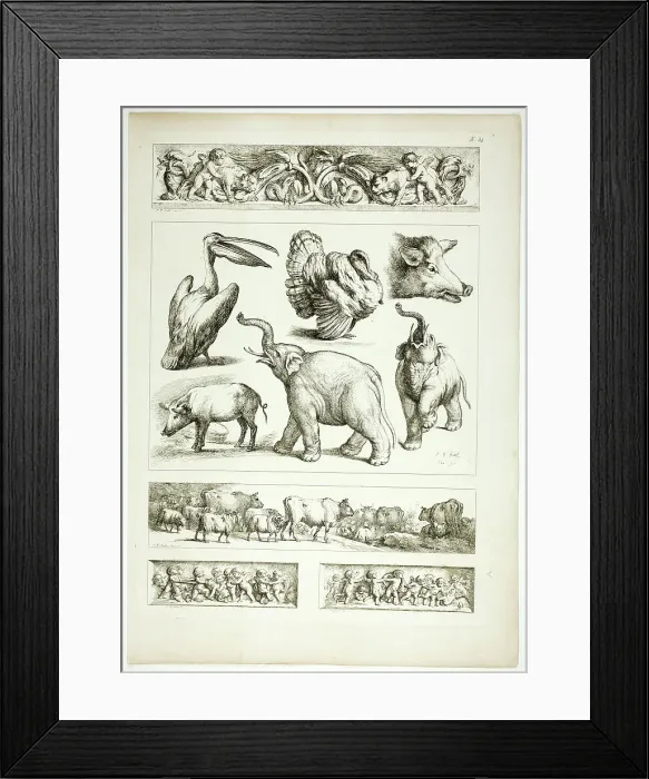 Framed Print : Plate 34 of 38 from Oeuvres de J. B. Huet, 1796–99. Creator: Jean Baptiste Marie Huet Framed Print : Plate 34 of 38 from Oeuvres de J. B. Huet, 1796–99. Creator: Jean Baptiste Marie Huet