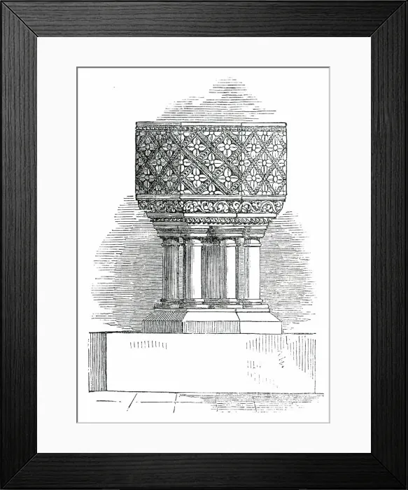 Framed Print : Font, St. Barnabas Church, Pimlico, 1850. Creator: Unknown Framed Print : Font, St. Barnabas Church, Pimlico, 1850. Creator: Unknown