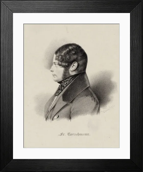 Framed Print : Portrait of the singer and composer Karl Friedrich Curschmann (1805-1841), 1840. Creator: Anonymous Framed Print : Portrait of the singer and composer Karl Friedrich Curschmann (1805-1841), 1840. Creator: Anonymous