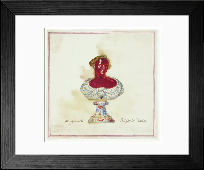 Framed Print : Sketch of Jewelled Antique Bust in the Medici Collection, Florence, n.d. Creator: Giuseppe Grisoni Framed Print : Sketch of Jewelled Antique Bust in the Medici Collection, Florence, n.d. Creator: Giuseppe Grisoni