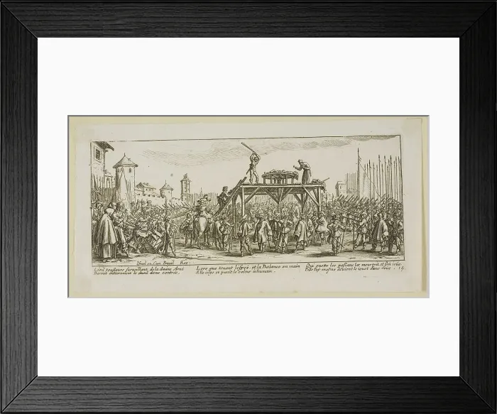 Framed Print : The Wheel, plate fourteen from The Large Miseries of War, n.d. Creator: Gerard van Schagen Framed Print : The Wheel, plate fourteen from The Large Miseries of War, n.d. Creator: Gerard van Schagen
