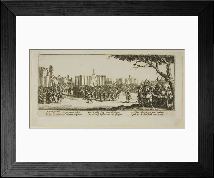 Framed Print : Recruitment of Troops, plate two from The Large Miseries of War, n.d. Creator: Gerard van Schagen Framed Print : Recruitment of Troops, plate two from The Large Miseries of War, n.d. Creator: Gerard van Schagen