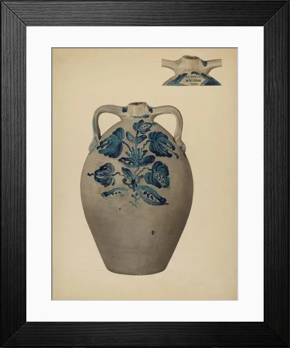 Framed Print : Stoneware Jar, 1937. Creator: Richard Barnett Framed Print : Stoneware Jar, 1937. Creator: Richard Barnett