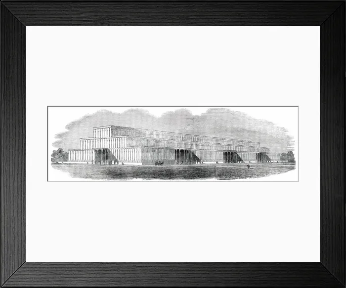 Framed Print : Design by Joseph Paxton, F.L.S. for a Building for the Great Exhibition of 1851, 1850. Creator: Unknown Framed Print : Design by Joseph Paxton, F.L.S. for a Building for the Great Exhibition of 1851, 1850. Creator: Unknown