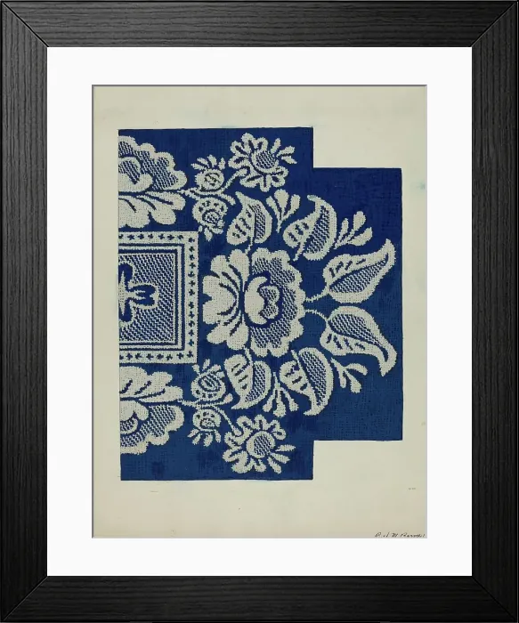 Framed Print : Coverlet, c. 1937. Creator: Ruth M. Barnes Framed Print : Coverlet, c. 1937. Creator: Ruth M. Barnes