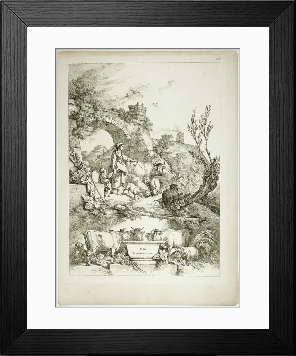 Framed Print : Plate 36 of 38 from Oeuvres de J. B. Huet, 1796–99. Creator: Jean Baptiste Marie Huet Framed Print : Plate 36 of 38 from Oeuvres de J. B. Huet, 1796–99. Creator: Jean Baptiste Marie Huet