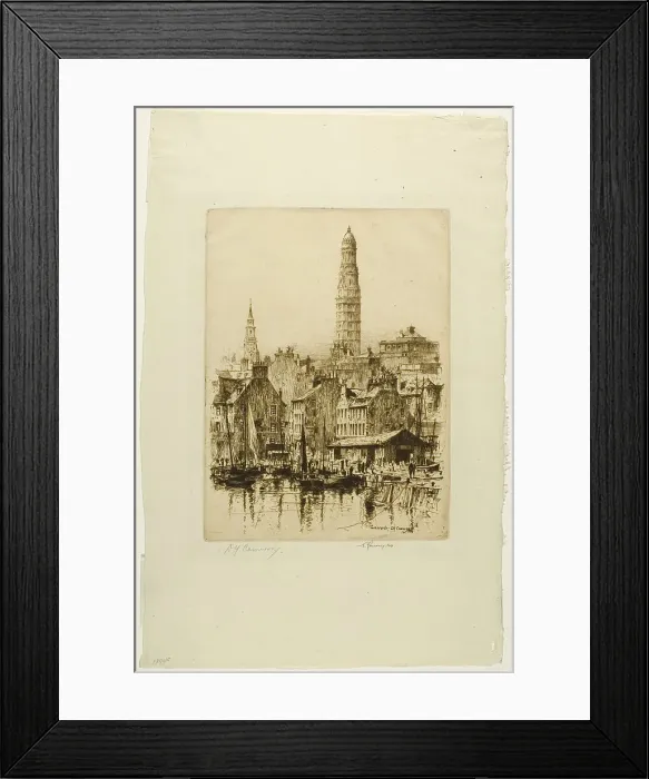 Framed Print : Greenock No. 1, plate thirteen from the Clyde Set, 1889. Creator: David Young Cameron Framed Print : Greenock No. 1, plate thirteen from the Clyde Set, 1889. Creator: David Young Cameron