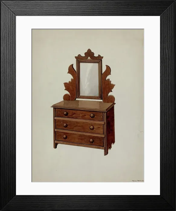 Framed Print : Doll's Dresser, c. 1937. Creator: Dana Bartlett Framed Print : Doll's Dresser, c. 1937. Creator: Dana Bartlett