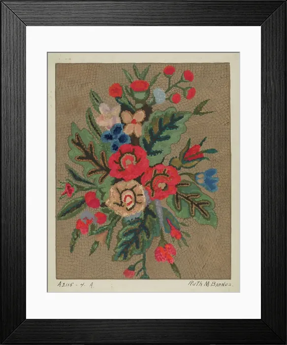 Framed Print : Hooked Rug, c. 1936. Creator: Ruth M. Barnes Framed Print : Hooked Rug, c. 1936. Creator: Ruth M. Barnes